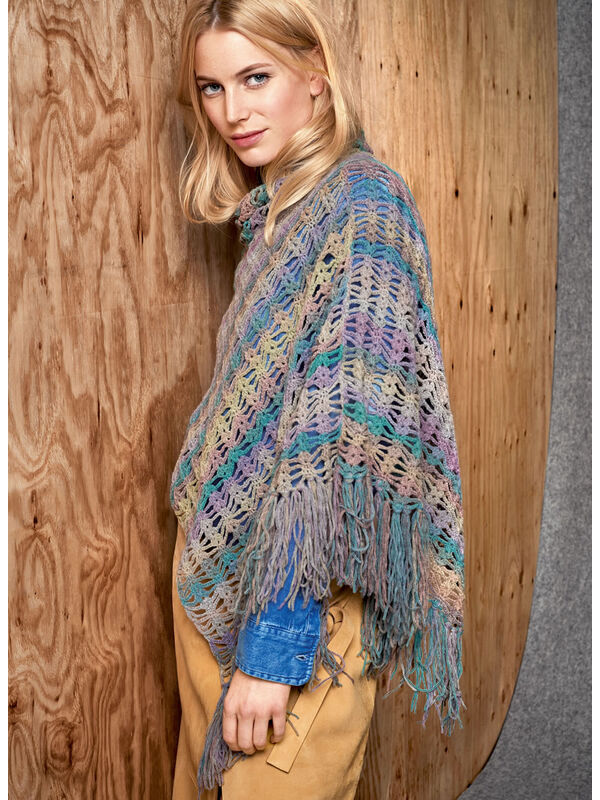 Lana Grossa CROCHETED PONCHO Cashmere 16 Fine Degradé