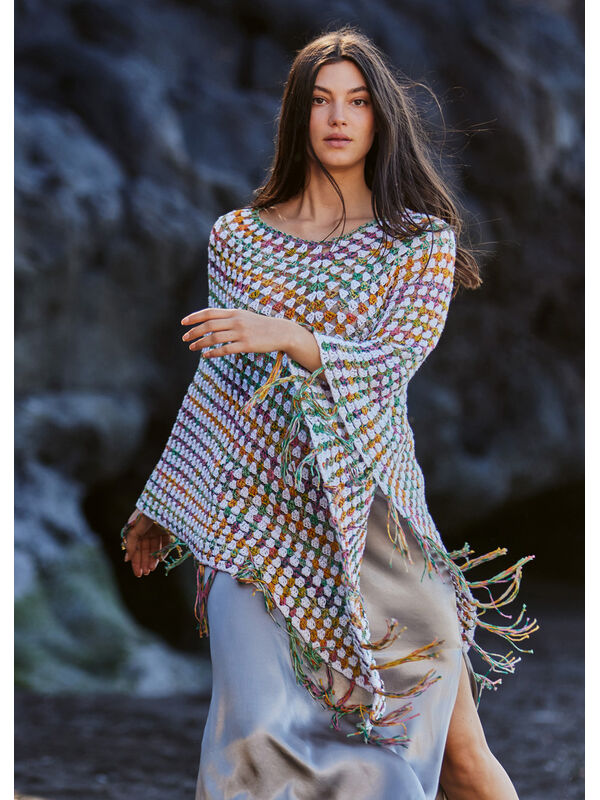 Lana Grossa CROCHET PONCHO Gomitolo Selezione 3 & Alta Moda Cotolana