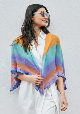 SHAWL Cool Wool Lace Hand-dyed from Lana Grossa