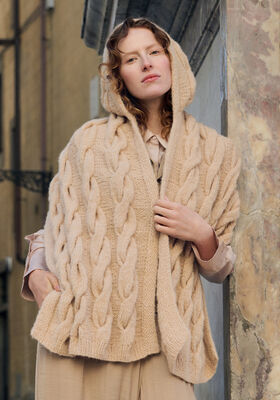 HOODED SCARF Nebbia from Lana Grossa