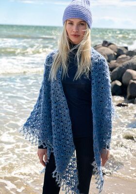CROCHET SHAWL Natural Superkid Tweed from Lana Grossa