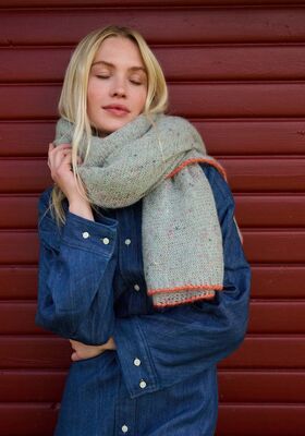SHAWL Natural Superkid Tweed & Silkhair from Lana Grossa