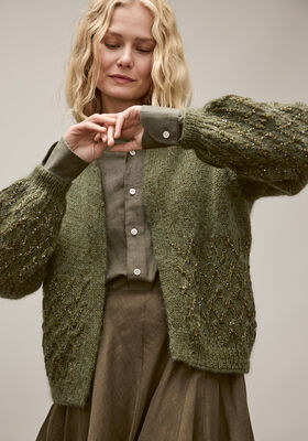 CARDIGAN Natural Lama Fine, Silkhair & Glamour from Lana Grossa