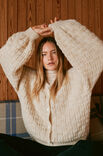 Lana Grossa CARDIGAN Natural Alpaca Pelo