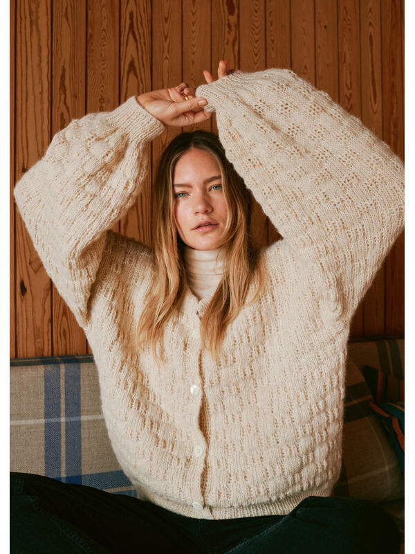 Lana Grossa CARDIGAN Natural Alpaca Pelo