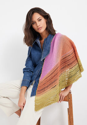 SHAWL Cool Wool Lace Hand-dyed from Lana Grossa
