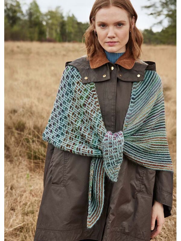 Lana Grossa TRIANGULAR SHAWL Colorissimo, Ecopuno & Silkhair