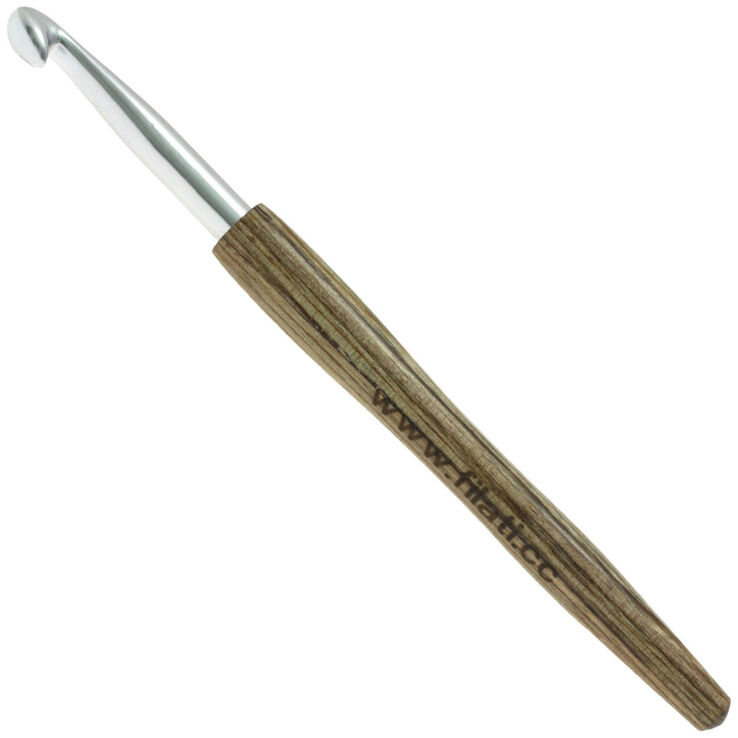 Lana Grossa Crochet hook aluminum with handle design-wood Signal 7mm