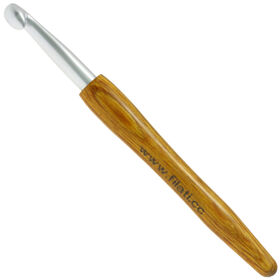 Lana Grossa Crochet hook aluminum with handle design-wood Signal 9mm