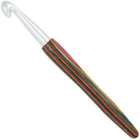 Lana Grossa Crochet hook aluminum with handle design-wood color 10mm