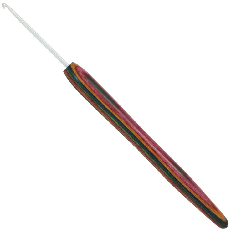 Lana Grossa Crochet hook aluminum with handle design-wood color 2mm