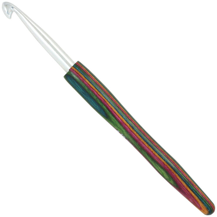 Lana Grossa Crochet hook aluminum with handle design-wood color 6,5mm