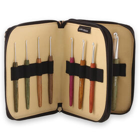 Lana Grossa  Crochet hook-set aluminum hook with handle design-wood Signal