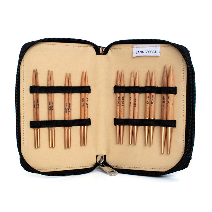 Lana Grossa Interchangeable needle set (short) Beech Wood
