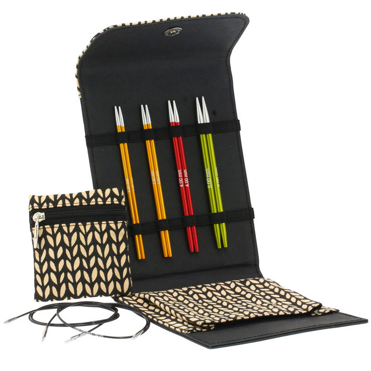 Lana Grossa Interchangeable needle set aluminium rainbow small (black)