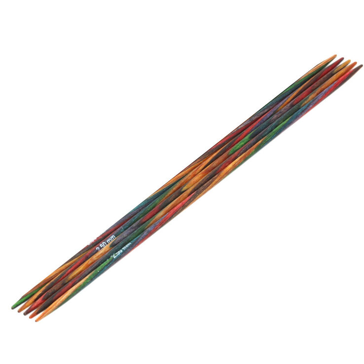 Lana Grossa Double pointed needles design-wood multicolor 2,5mm/15cm