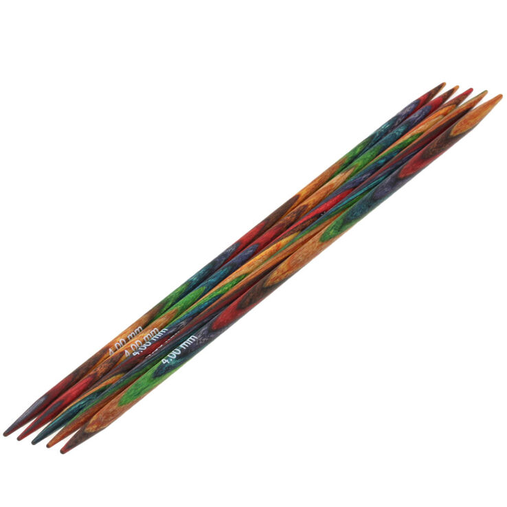 Lana Grossa Double pointed needles design-wood multicolor 4mm/15cm