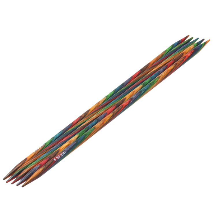 Lana Grossa Double pointed needles design-wood multicolor 5,5mm/20cm