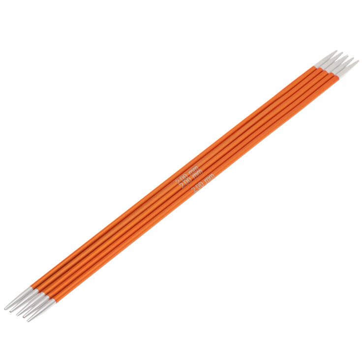 Lana Grossa Double pointed needles aluminum Rainbow 2mm/15cm