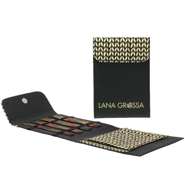 Lana Grossa Double pointed needle set design-wood Multicolor 15cm (black)