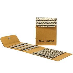 Lana Grossa Double pointed needle set stainless steel 15cm (brown)