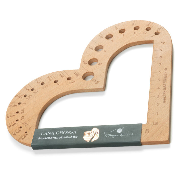 Lana Grossa Gauge ruler heart by Tanja Steinbach