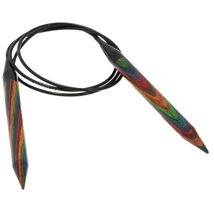 Lana Grossa Circular knitting needle design-wood multicolor 10mm/100cm