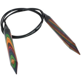 Lana Grossa Circular knitting needle design-wood multicolor 12mm/100cm