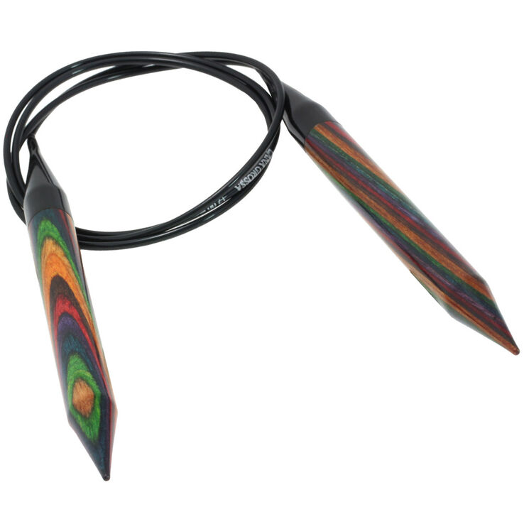 Lana Grossa Circular knitting needle design-wood multicolor 12mm/100cm
