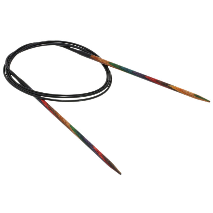 Lana Grossa Circular knitting needle design-wood multicolor 3,5mm/100cm