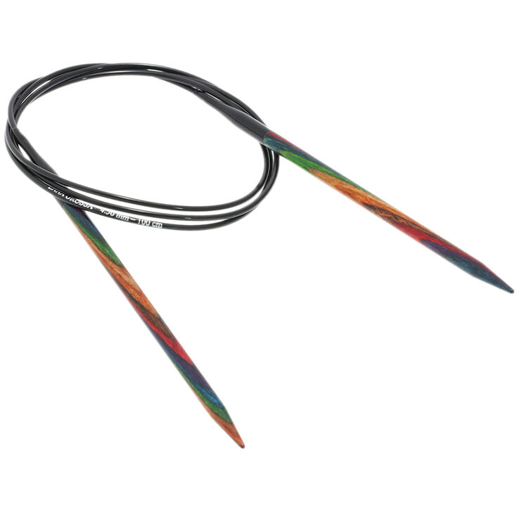 Lana Grossa Circular knitting needle design-wood multicolor 4,5mm/100cm