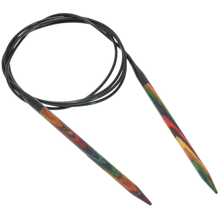 Lana Grossa Circular knitting needle design-wood multicolor 5,5mm/120cm