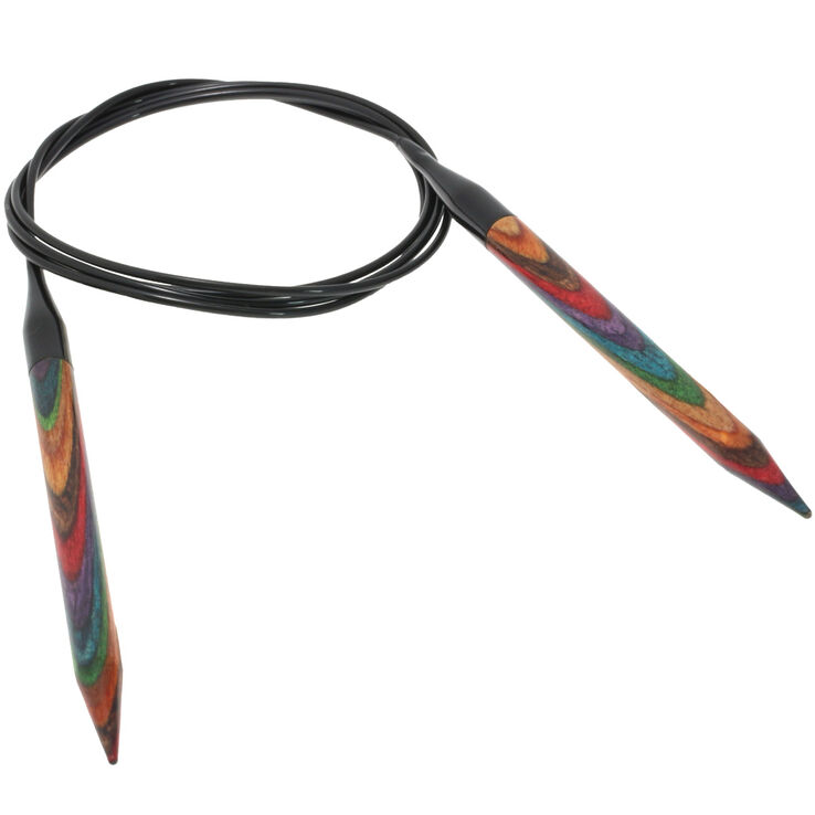 Lana Grossa Circular knitting needle design-wood multicolor 7mm/120cm