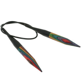 Lana Grossa Circular knitting needle design-wood multicolor 10mm/40cm