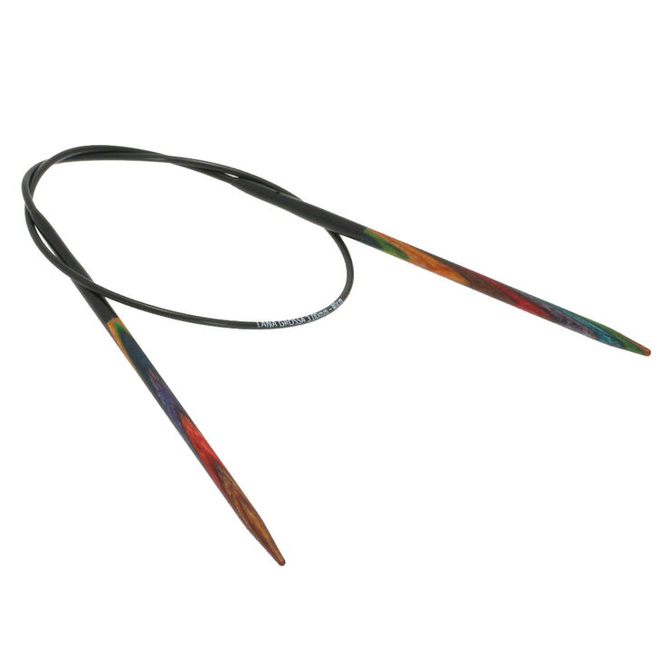 Lana Grossa Circular knitting needle design-wood multicolor 3,5mm/40cm