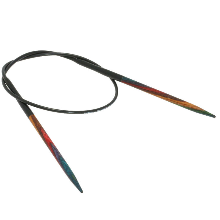 Lana Grossa Circular knitting needle design-wood multicolor 4mm/40cm