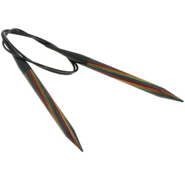 Lana Grossa Circular knitting needle design-wood multicolor 10mm/80cm