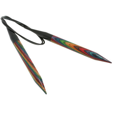 Lana Grossa Circular knitting needle design-wood multicolor 12mm/80cm