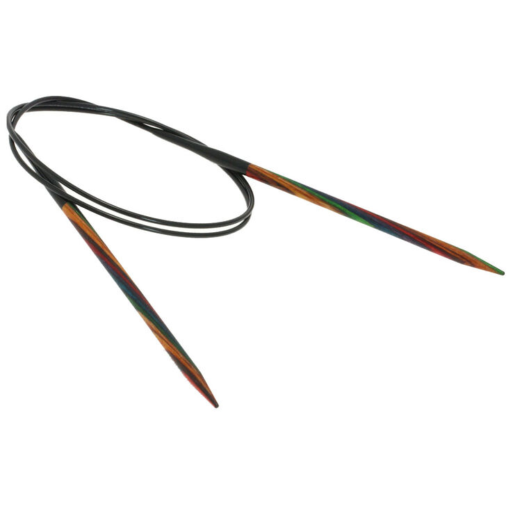 Lana Grossa Circular knitting needle design-wood multicolor 4,5mm/80cm