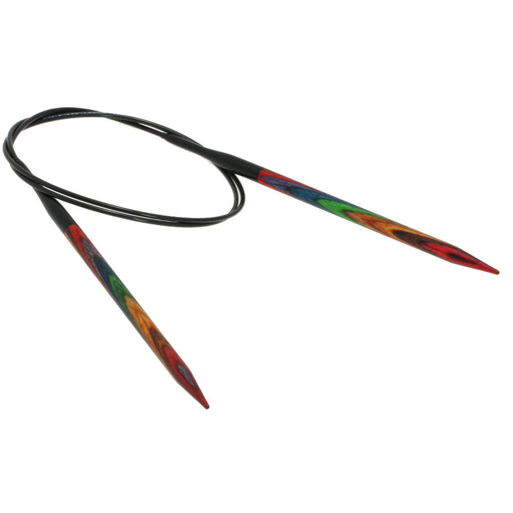 Lana Grossa Circular knitting needle design-wood multicolor 5,5mm/80cm