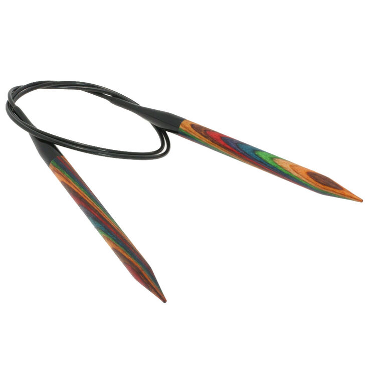 Lana Grossa Circular knitting needle design-wood multicolor 9mm/80cm