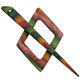 Wooden Clasp Cube | 07-dark green/purple/dark blue/orange