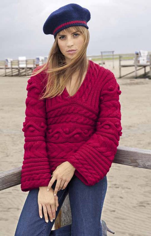 Lana Grossa ARNA PULLOVER WITH BOBBLES AND CABLES Superbingo