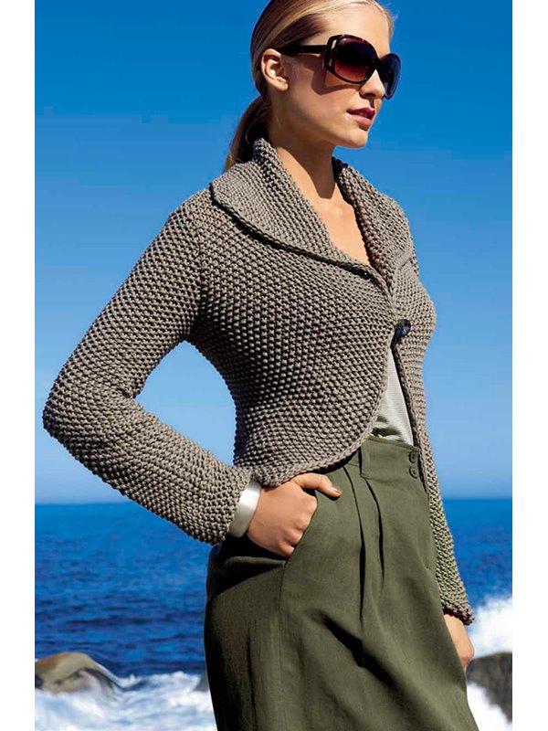 Lana Grossa CROPPED SEED STITCH JACKET Cotofine