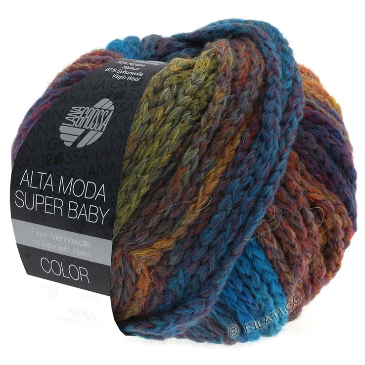 Lana Grossa ALTA MODA SUPER BABY Color | 301-petrol/olive/copper/dark red