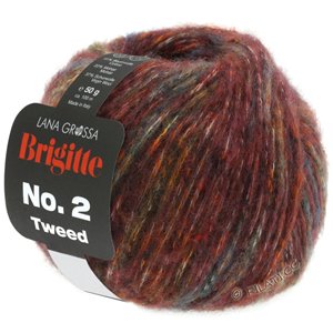 Lana Grossa BRIGITTE NO. 2 Tweed | 112-bordeaux/orange/turquoise/petrol/khaki