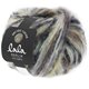Lana Grossa BRUSHY Uni/Print (lala BERLIN) | 104-raw white/sand yellow/anthracite/gray brown