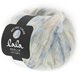 Lana Grossa BRUSHY Uni/Print (lala BERLIN) | 204-white/light gray/dark gray/sky blue