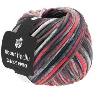 Lana Grossa BULKY Print (ABOUT BERLIN) | 155-white/clay red/dark gray/red