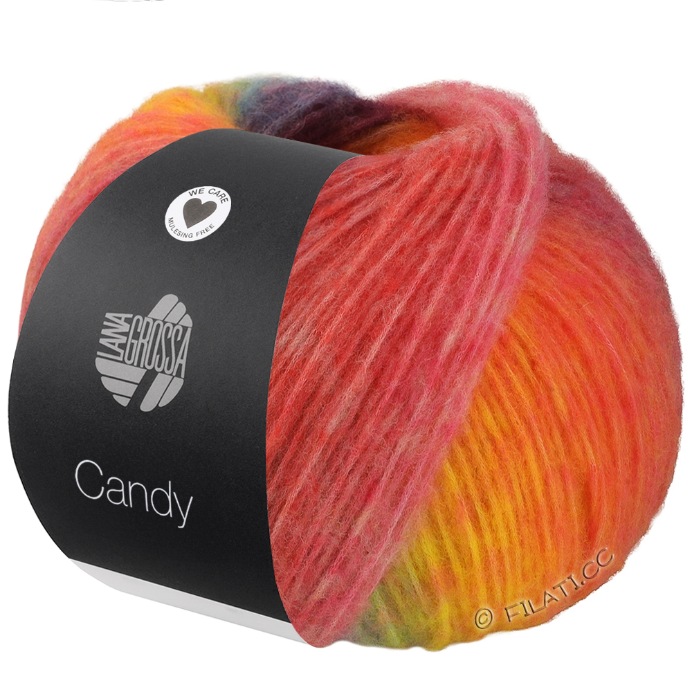 Lana Grossa CANDY | 05-apricot/orange/dark violet/purple/yellow/yellow green/mint/fuchsia/red/pink/rose/dark red